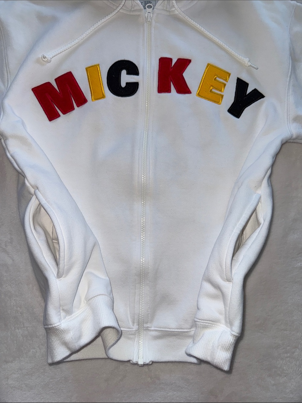 Disneyland Resort Authentic Mickey Mouse White Zip Hooded Sweatshirt - Picture 6 of 9